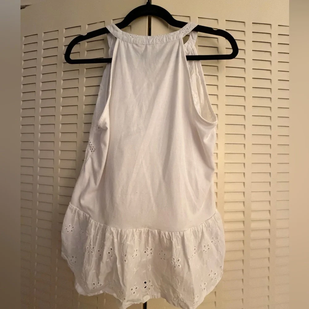 Adiya White Eyelet Lace Sleeveless Top – Size Small - Picture 3 of 5